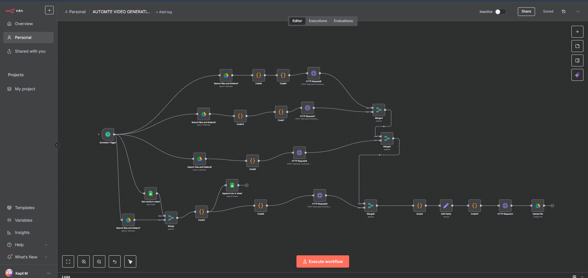 Before Automation - timeline view